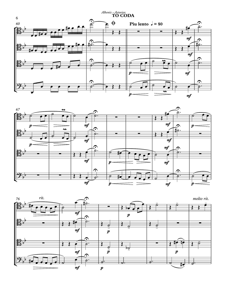 Asturias Leyenda for Trombone Quartet Trombone Quartet scores gallery preview page 3