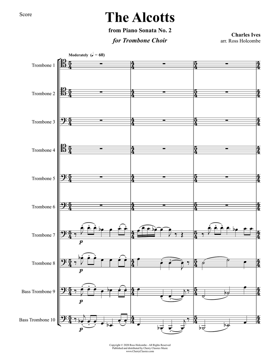 The Alcotts - from the Concord Sonata for Trombone Choir Trombone Solo scores gallery preview page 3