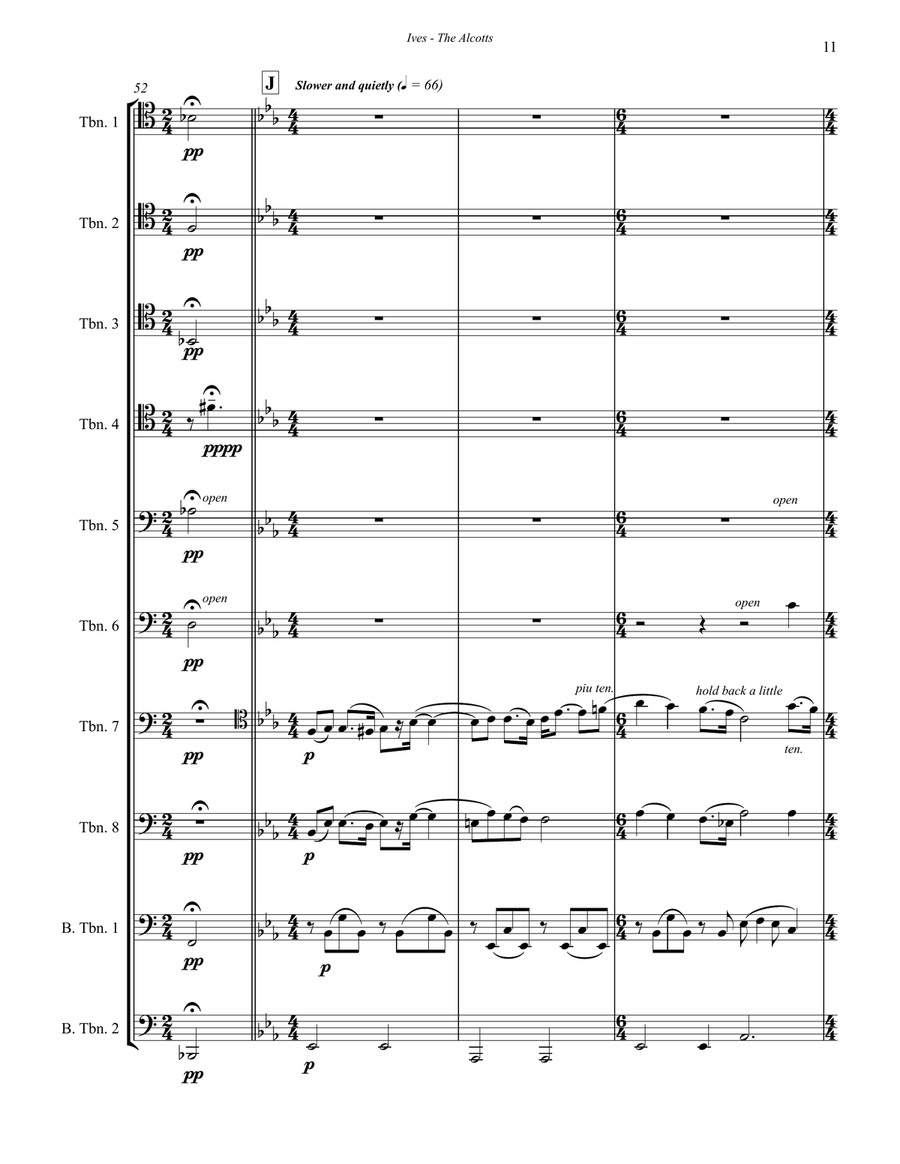 The Alcotts - from the Concord Sonata for Trombone Choir Trombone Solo scores gallery preview page 5