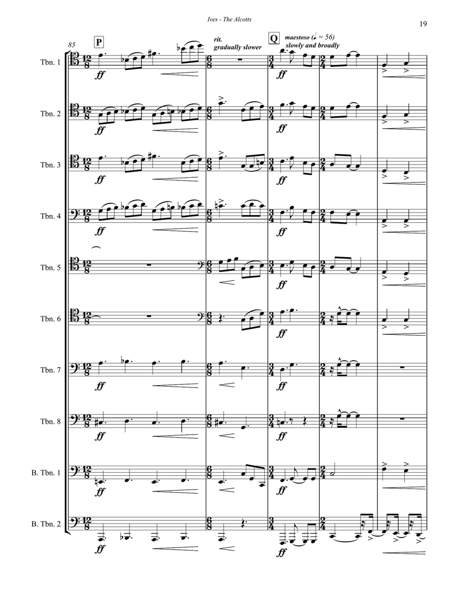 The Alcotts - from the Concord Sonata for Trombone Choir Trombone Solo scores gallery preview page 6