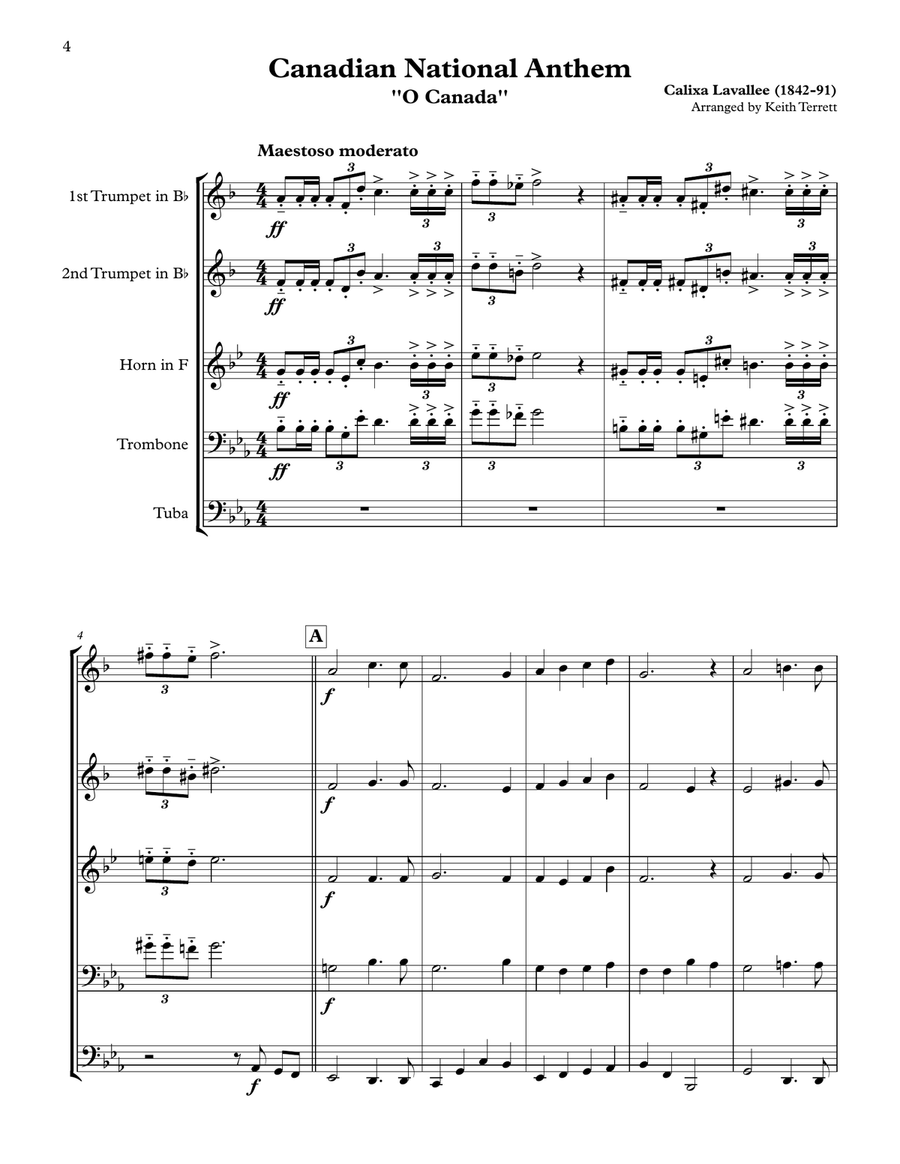 10 National Anthems arranged for Brass Quintet Brass Quintet scores gallery preview page 4