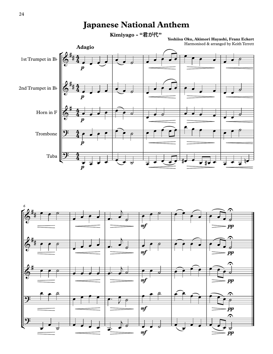 10 National Anthems arranged for Brass Quintet Brass Quintet scores gallery preview page 9