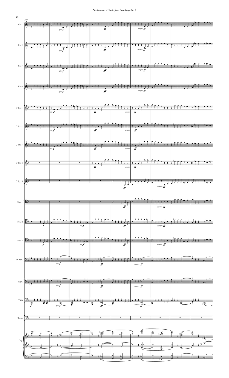 Finale from Symphony No. 2 for Brass Ensemble, Timpani & Organ Organ scores gallery preview page 6