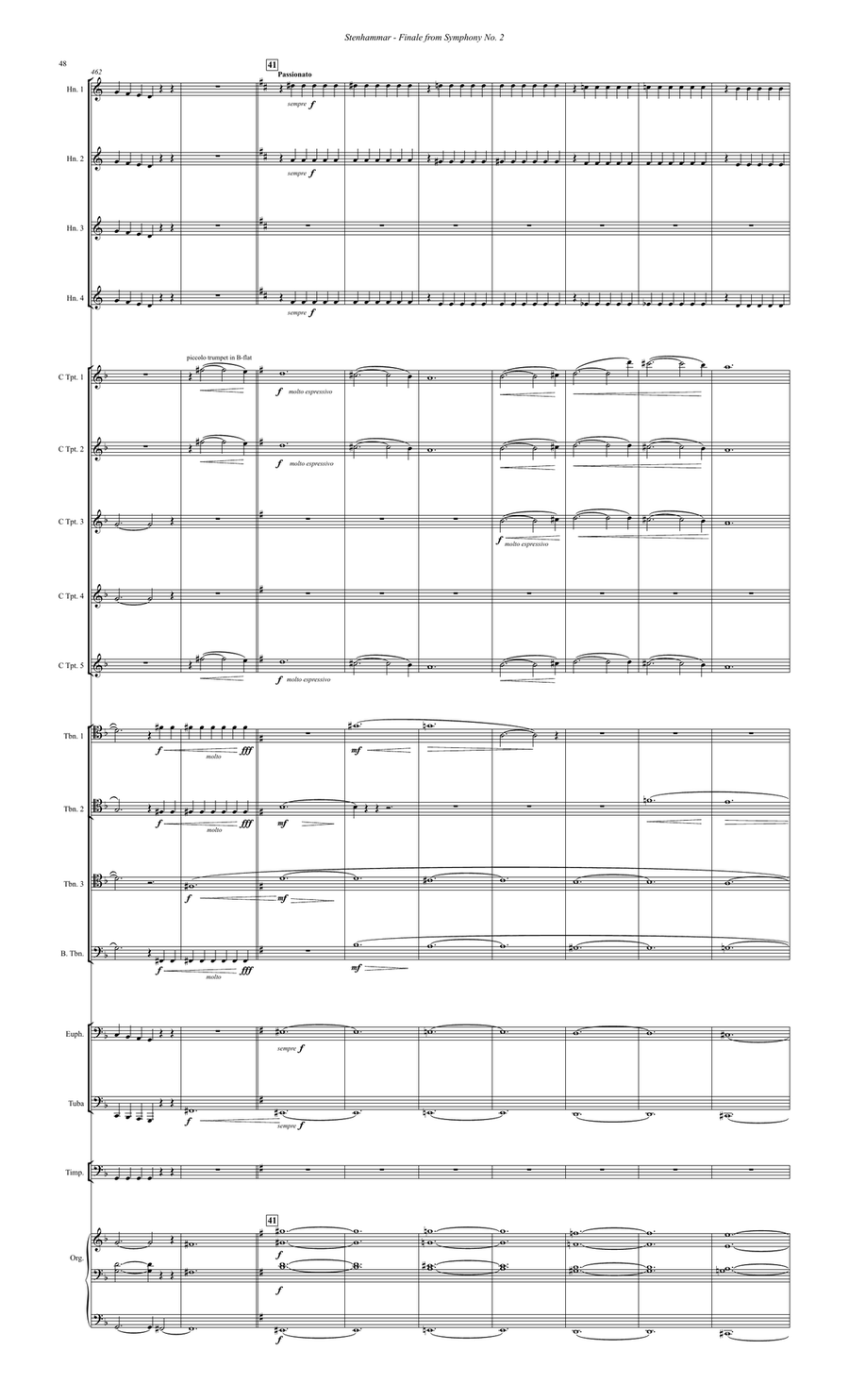 Finale from Symphony No. 2 for Brass Ensemble, Timpani & Organ Organ scores gallery preview page 7