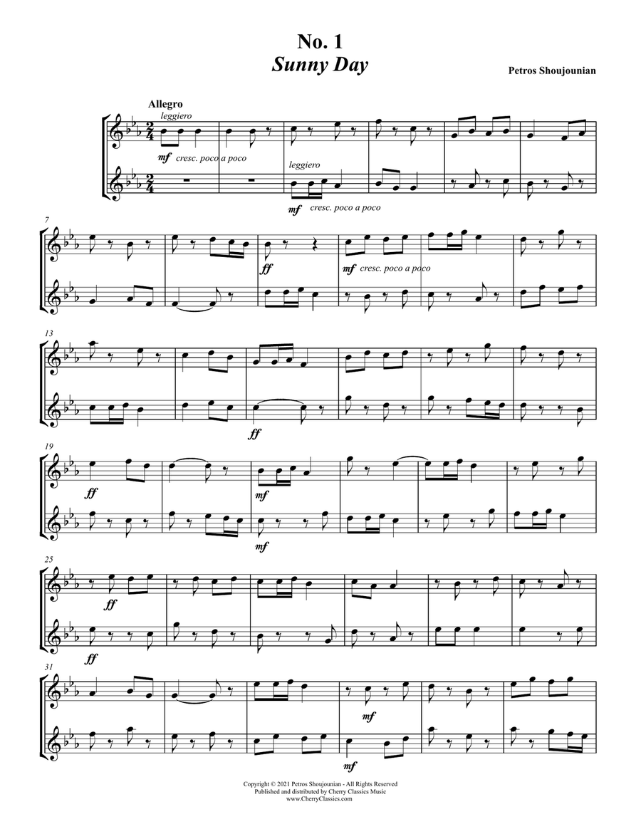 Twelve Duos for Trumpets based on Armenian Folk Songs Brass Duet scores gallery preview page 3