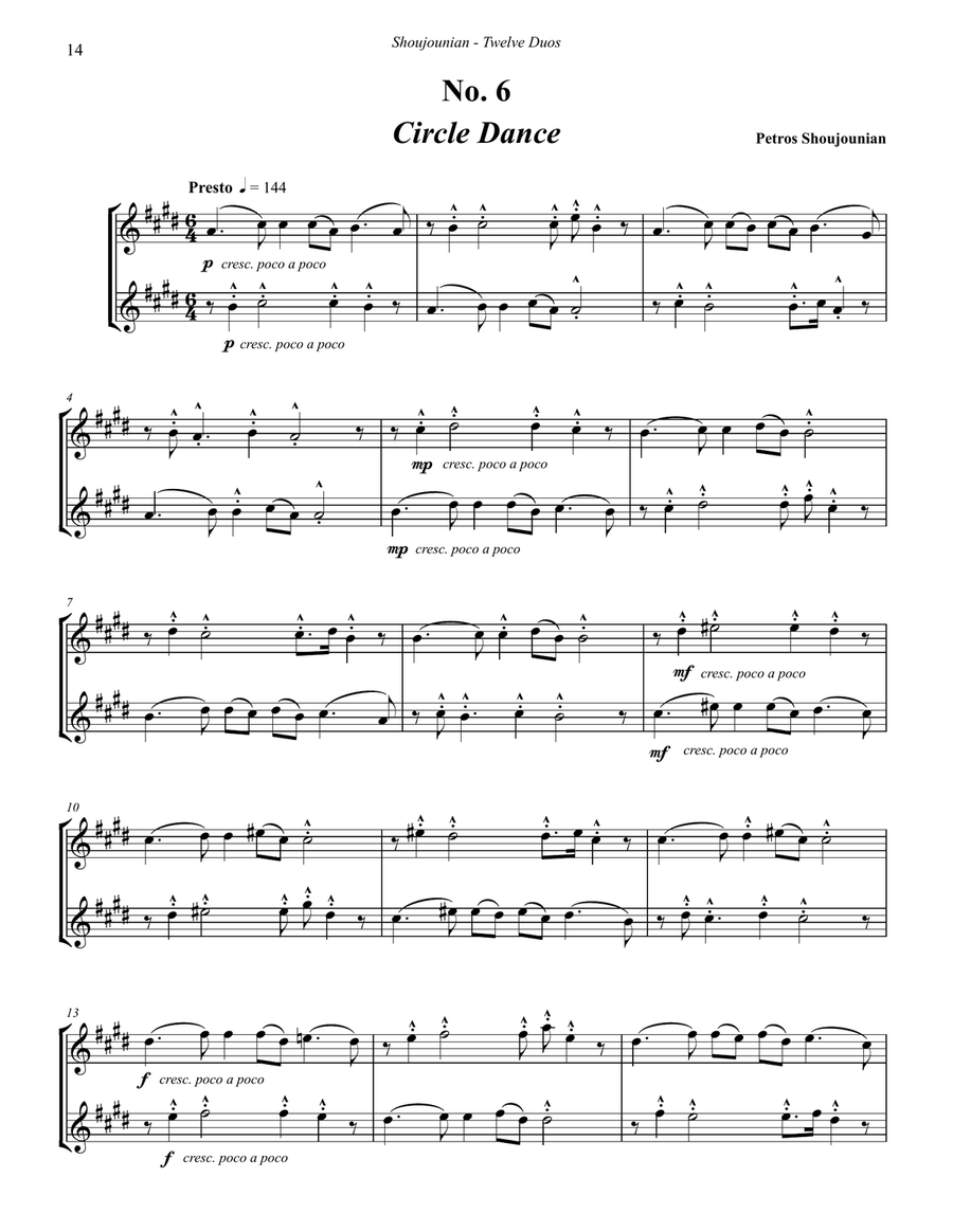Twelve Duos for Trumpets based on Armenian Folk Songs Brass Duet scores gallery preview page 4