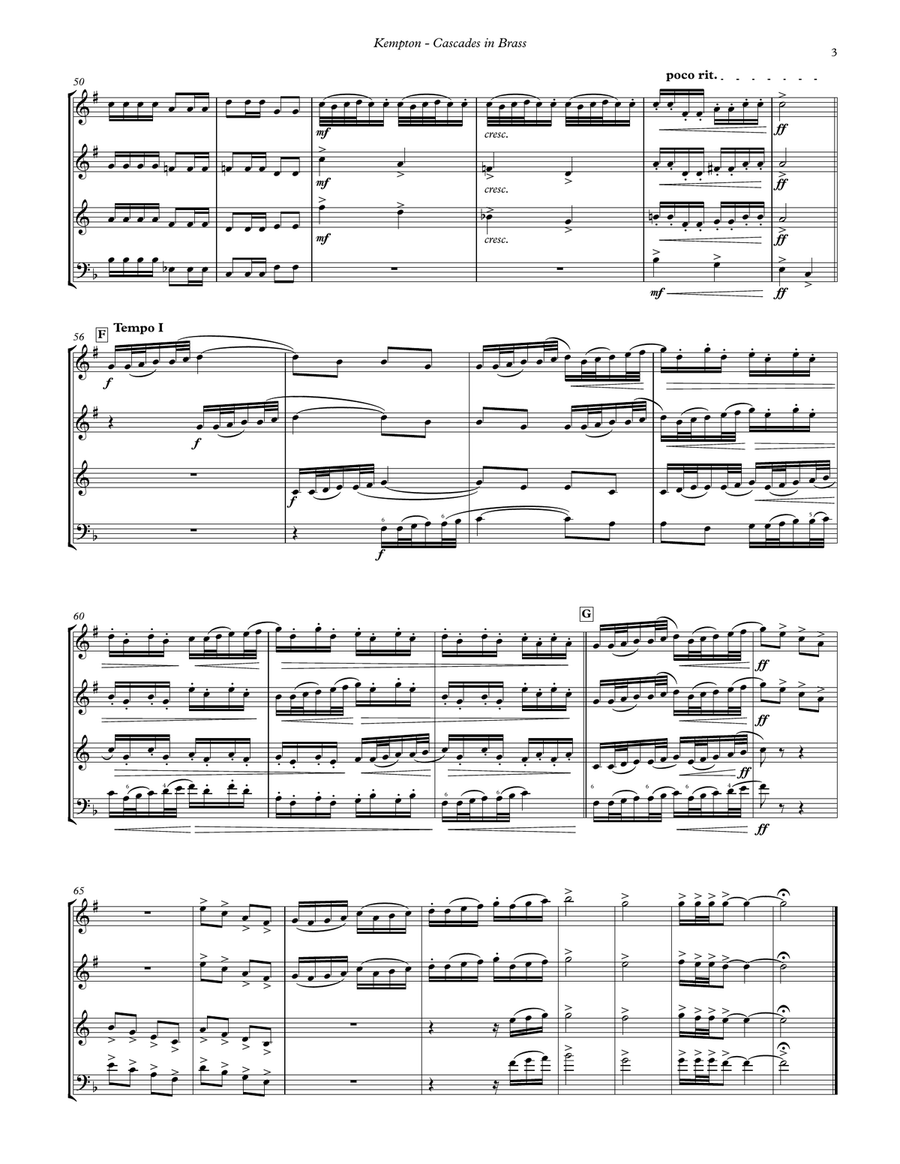 Cascades in Brass for Brass Quartet Brass Quartet scores gallery preview page 3