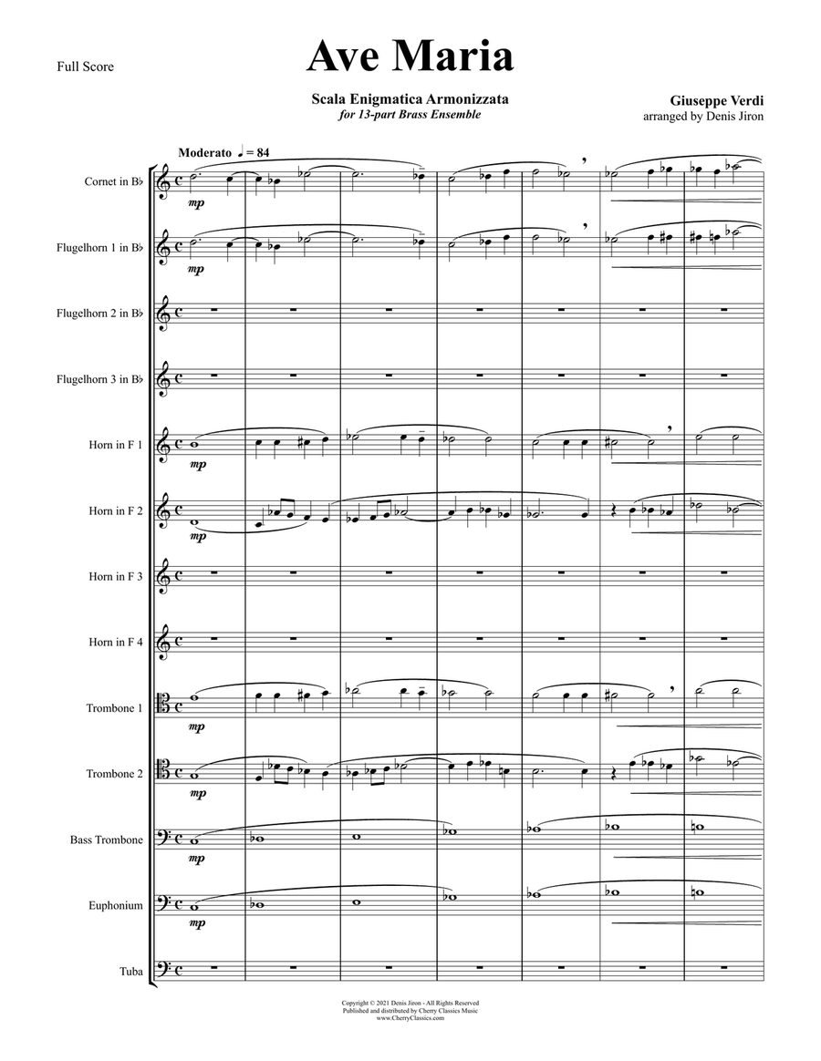 Ave Maria for 13-part Brass Ensemble Choir scores gallery preview page 2