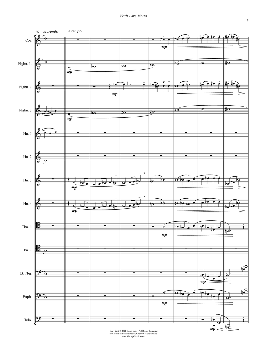 Ave Maria for 13-part Brass Ensemble Choir scores gallery preview page 3