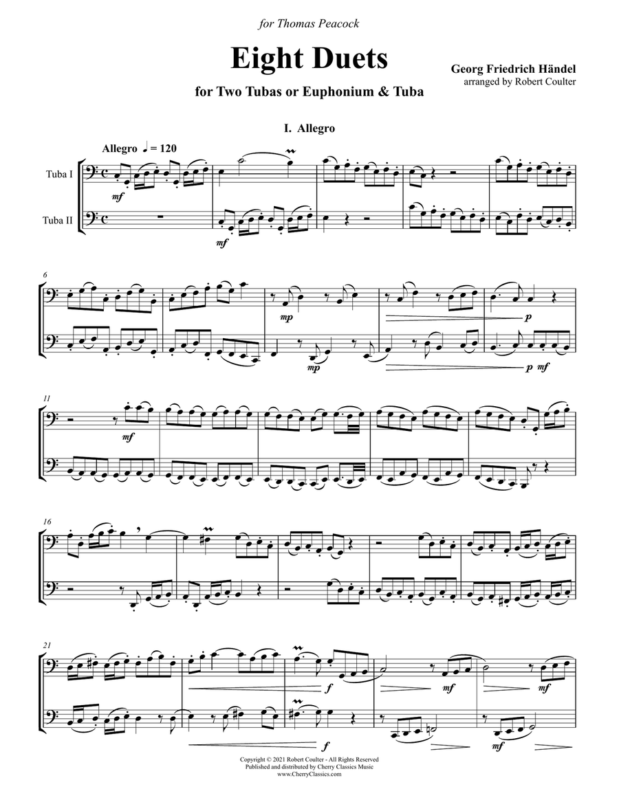 Eight Duets for Euphonium and Tuba or Two Tubas Brass Duet scores gallery preview page 3