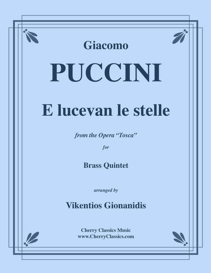 E lucevan le stelle, Aria from Tosca for Brass Quintet Brass Quintet scores gallery preview page 1