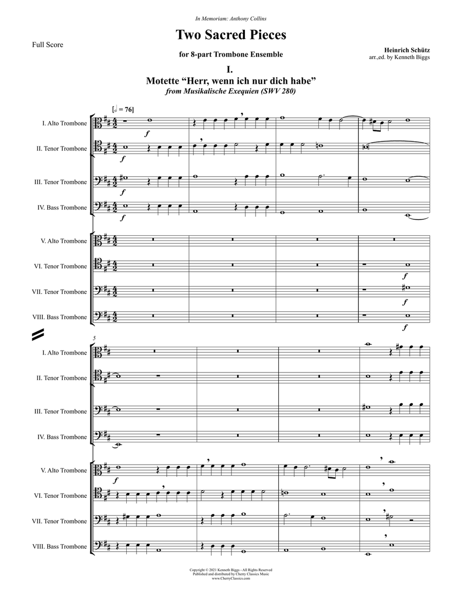 Two Sacred Pieces for 8-part Trombone Ensemble Trombone scores gallery preview page 4