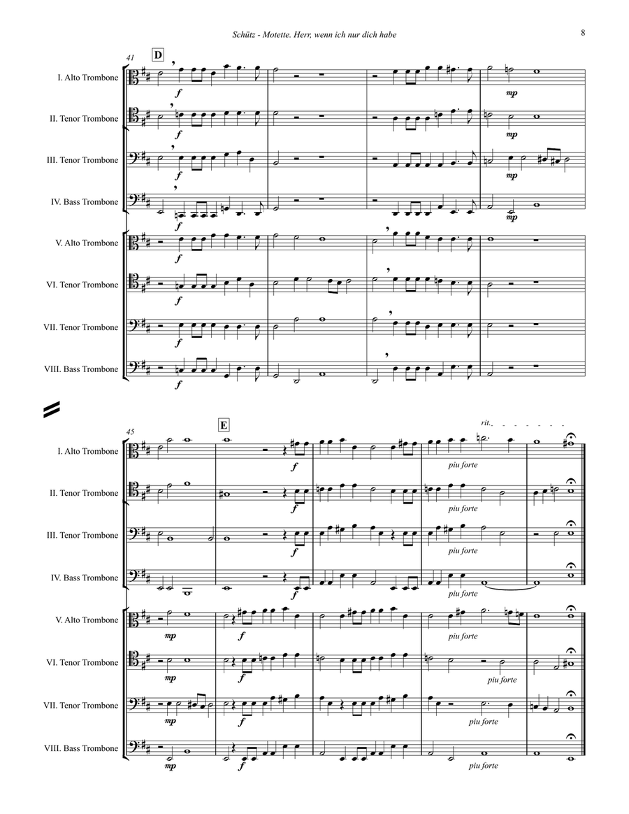 Two Sacred Pieces for 8-part Trombone Ensemble Trombone scores gallery preview page 5