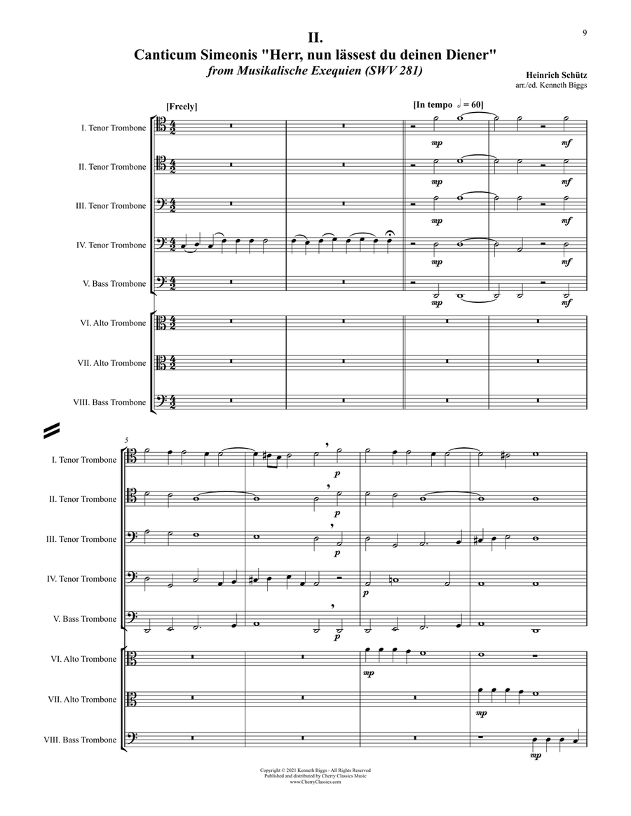 Two Sacred Pieces for 8-part Trombone Ensemble Trombone scores gallery preview page 6