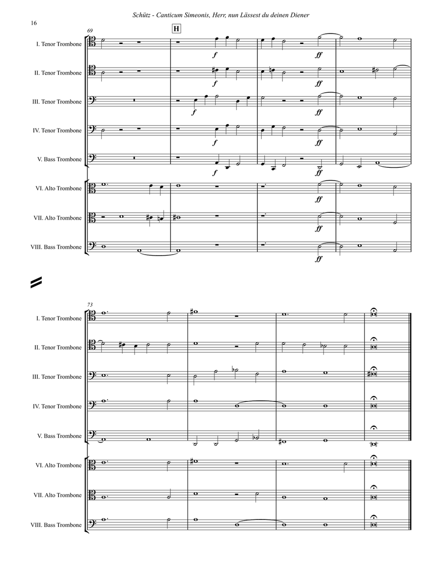Two Sacred Pieces for 8-part Trombone Ensemble Trombone scores gallery preview page 7