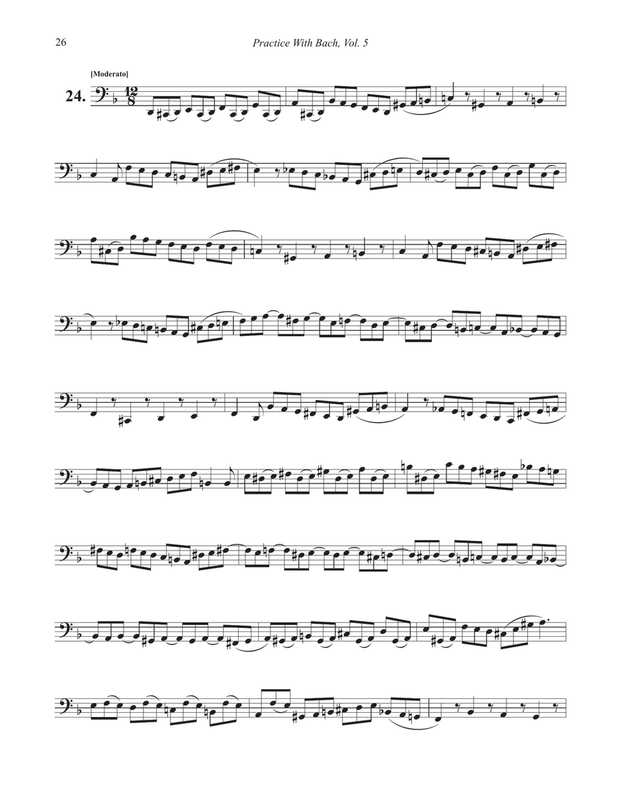 Practice With Bach for the Bass Trombone Volume 5 by Ralph Sauer Trombone - Sheet Music page 6
