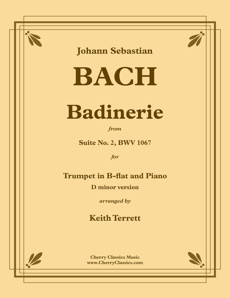 Badinerie for Trumpet in B-flat and Piano D minor Version B-Flat Trumpet scores gallery preview page 1