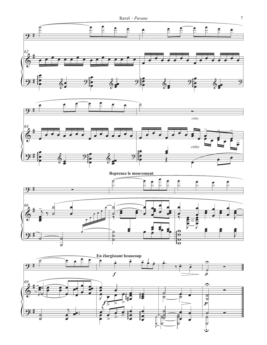 Pavane pour une infante défunte for Euphonium and Piano accompaniment Euphonium scores gallery preview page 5