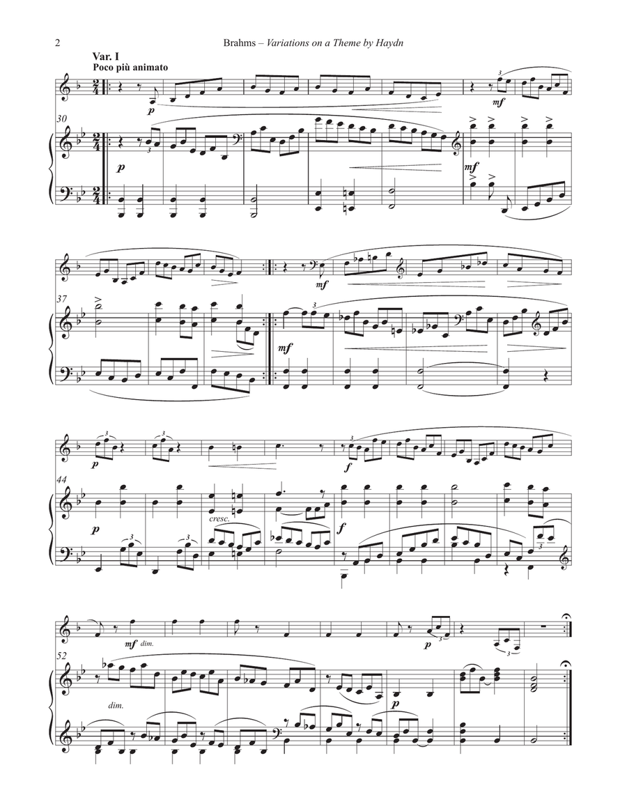 Variations on a Theme by Haydn for Horn and Piano Horn scores gallery preview page 3