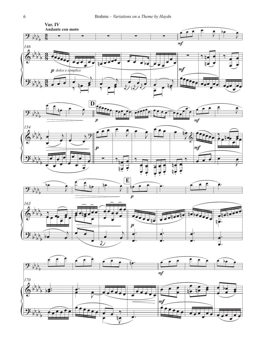 Variations on a Theme by Haydn for Euphonium and Piano Euphonium scores gallery preview page 4