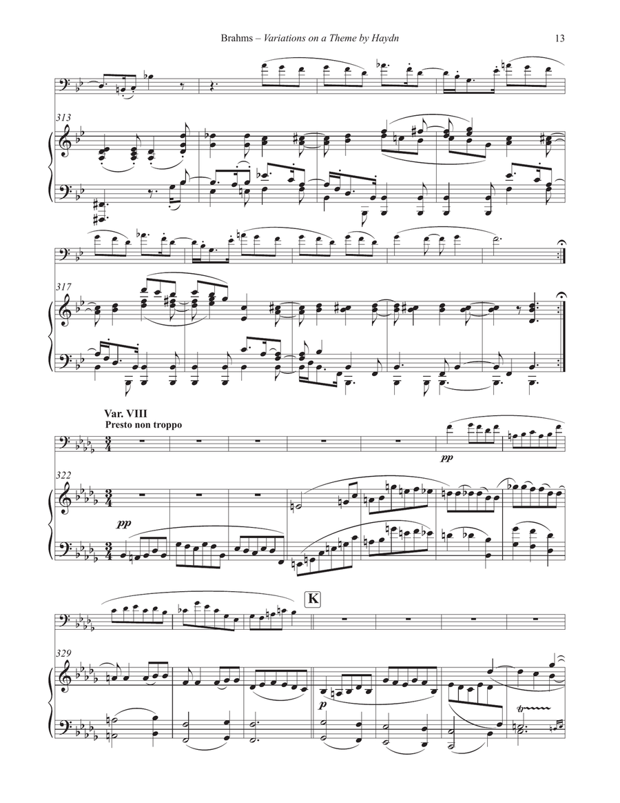 Variations on a Theme by Haydn for Euphonium and Piano Euphonium scores gallery preview page 6