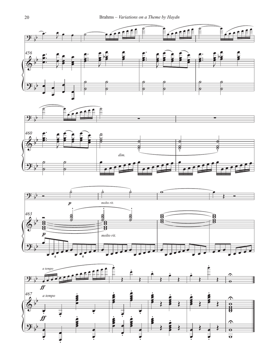 Variations on a Theme by Haydn for Euphonium and Piano Euphonium scores gallery preview page 9