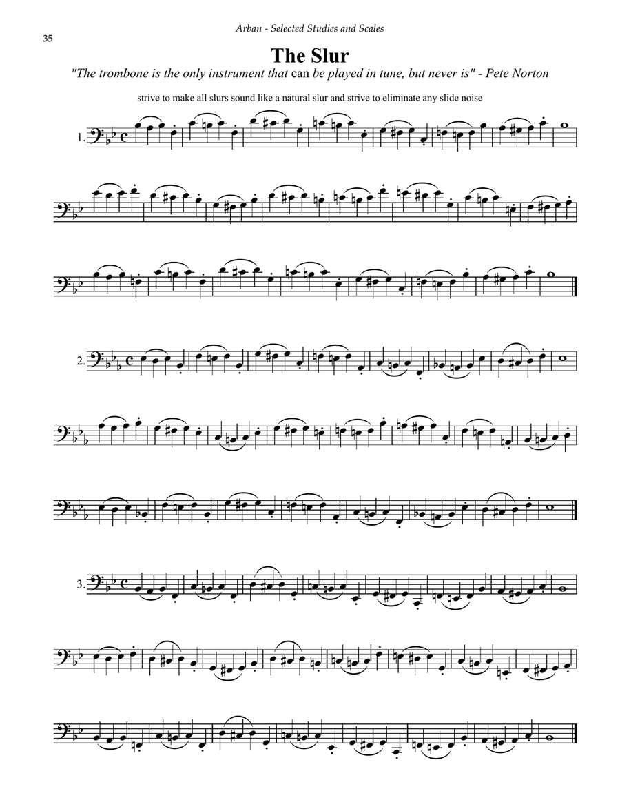 Selected Studies and Scales for Bass Trombone or Tuba Trombone scores gallery preview page 7