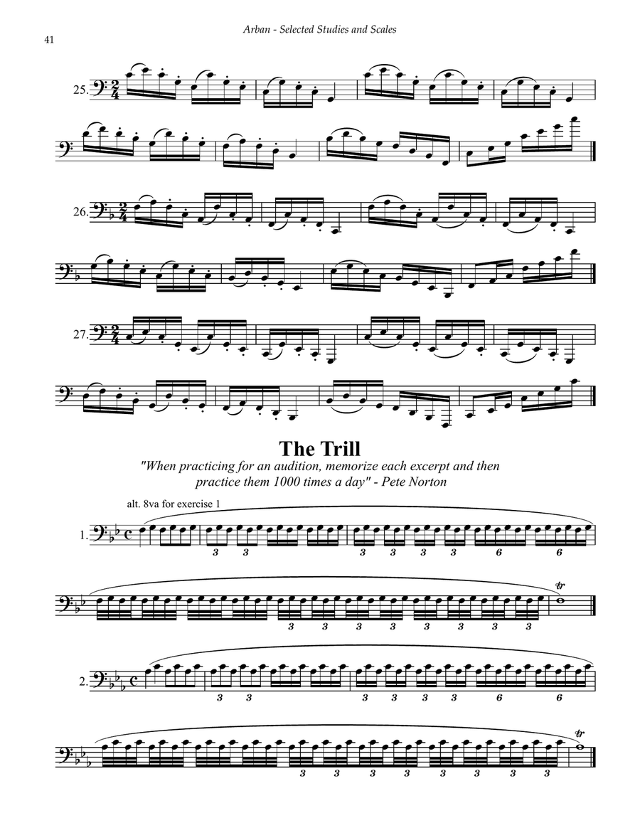 Selected Studies and Scales for Bass Trombone or Tuba Trombone scores gallery preview page 8