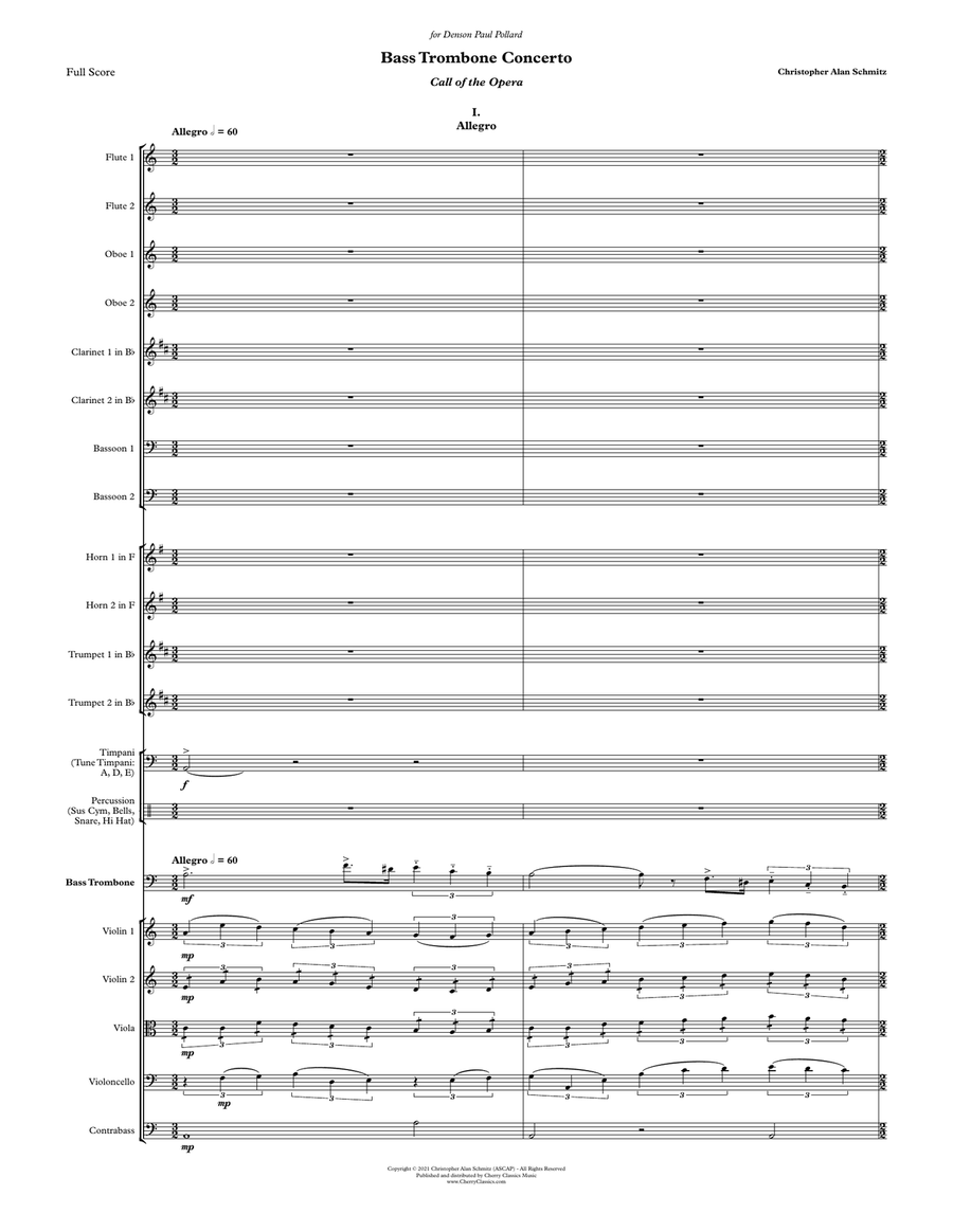 Bass Trombone Concerto (with Orchestra) Orchestra scores gallery preview page 2