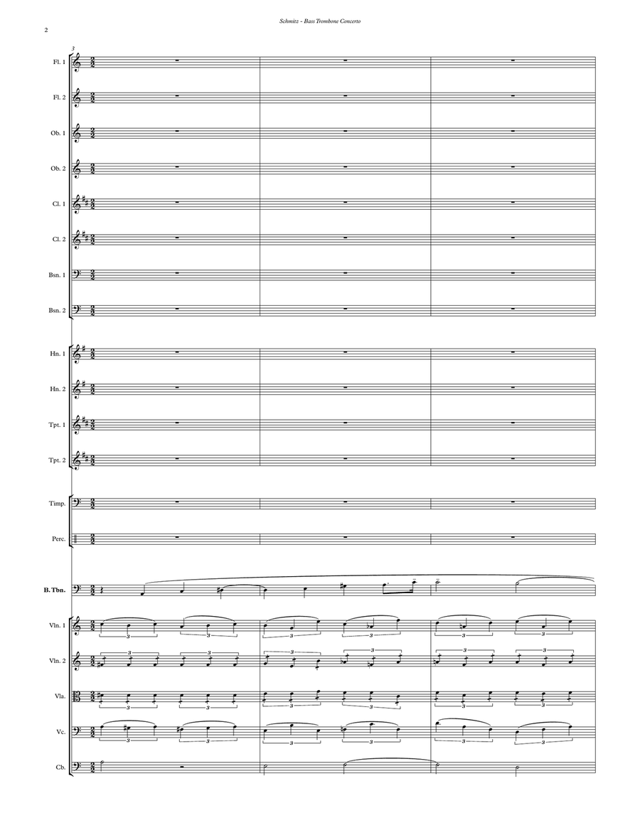 Bass Trombone Concerto (with Orchestra) Orchestra scores gallery preview page 3
