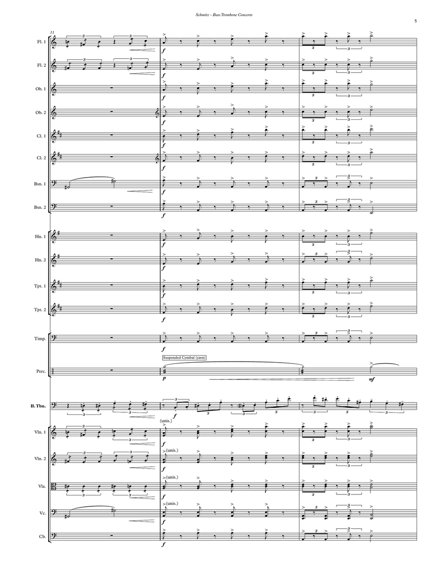 Bass Trombone Concerto (with Orchestra) Orchestra scores gallery preview page 4