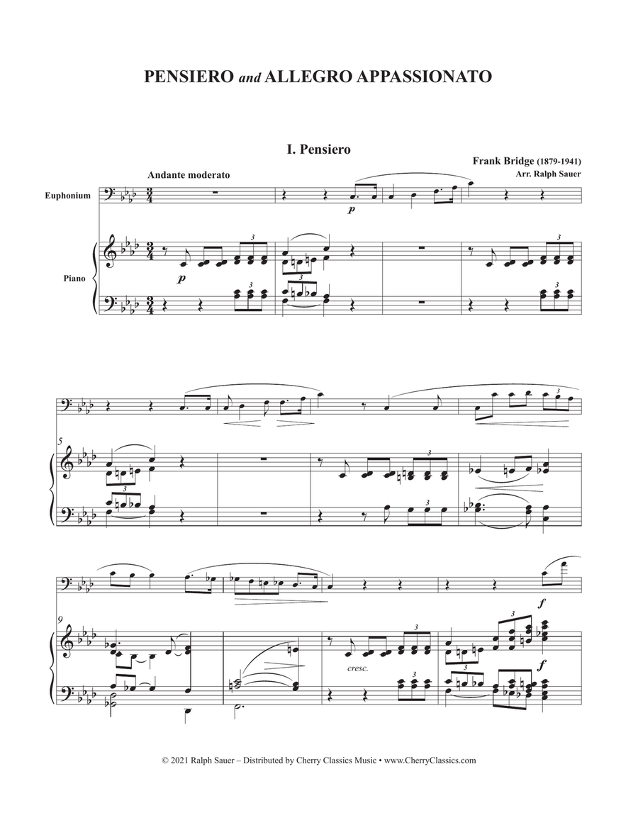 Pensiero and Allegro Appassionato for Euphonium and Piano Euphonium scores gallery preview page 2