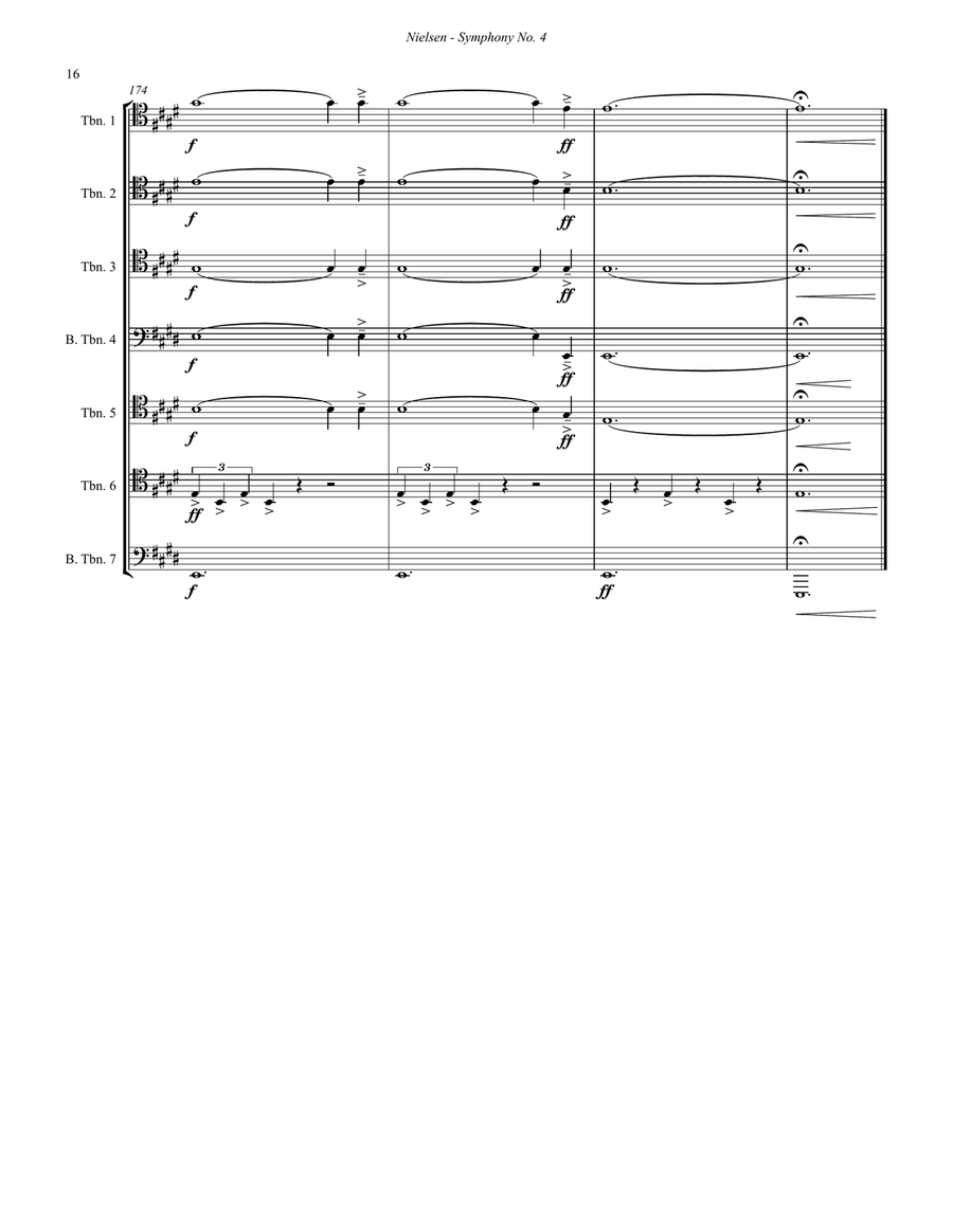 Symphony No. 4 Extracts for 7-part Trombone Ensemble Trombone scores gallery preview page 6