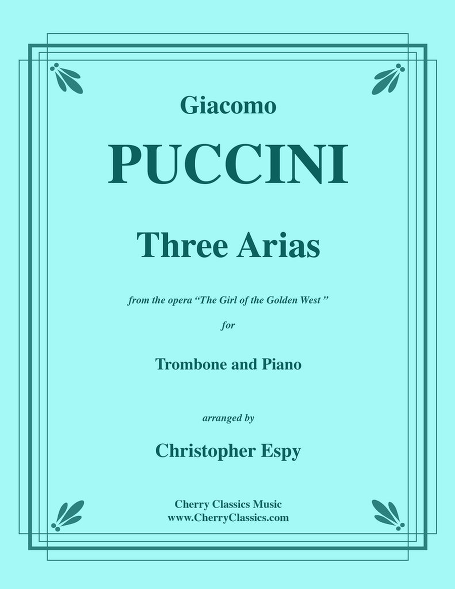 Three Arias from the opera The Girl of the Golden West for Trombone and Piano Piano Accompaniment scores gallery preview page 1