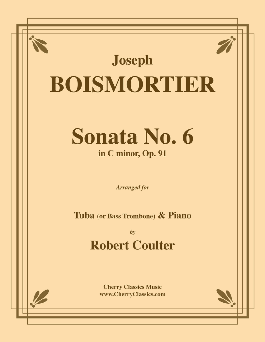 Sonata No. 6 in C minor for Tuba or Bass Trombone and Piano Bass Trombone scores gallery preview page 1