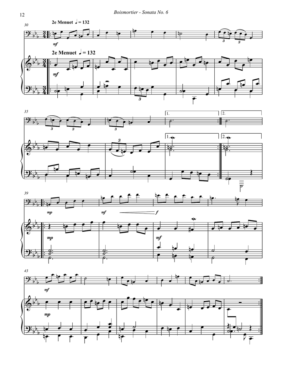 Sonata No. 6 in C minor for Tuba or Bass Trombone and Piano Bass Trombone scores gallery preview page 5