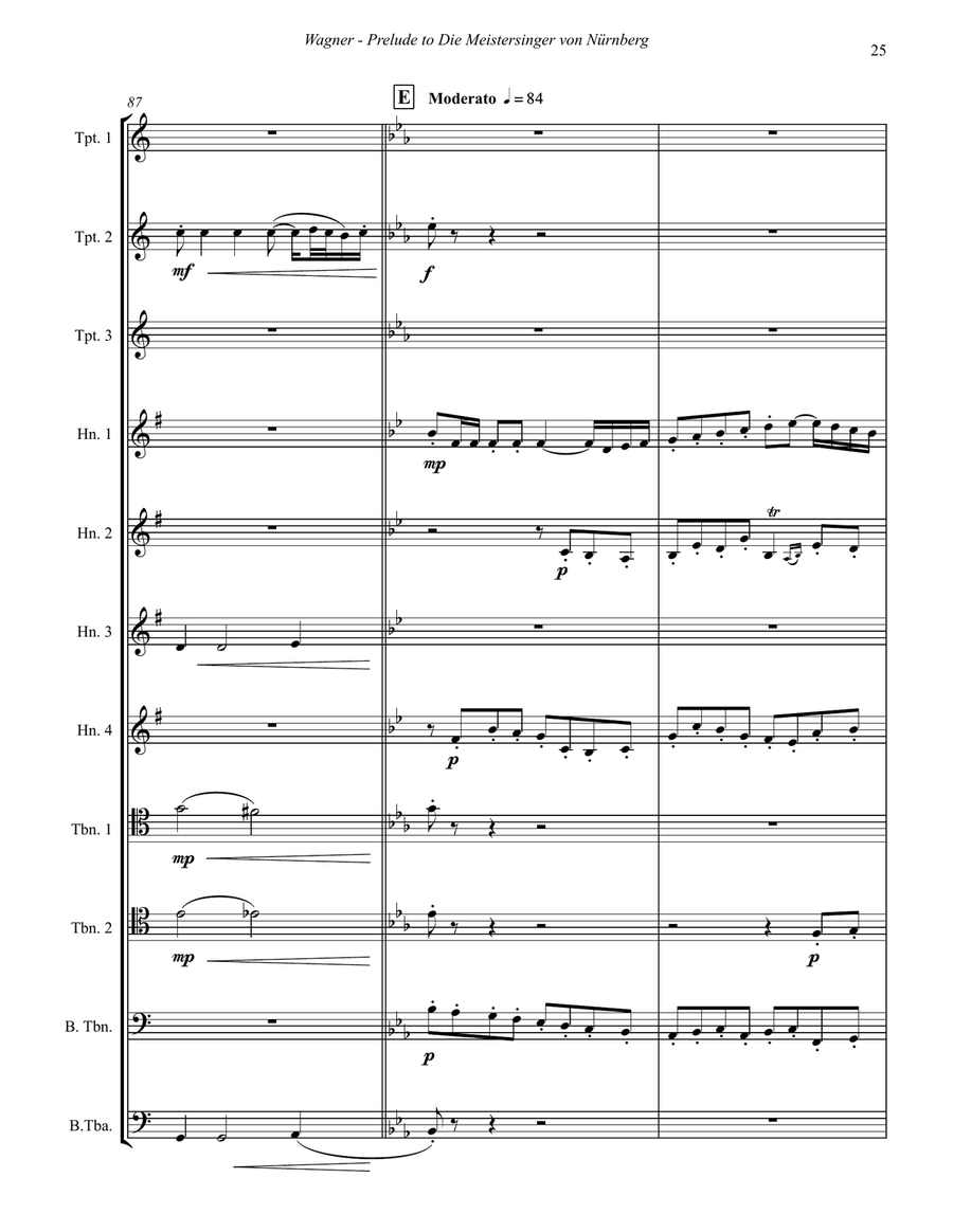 Prelude to Die Meistersigner for 11-part Brass Ensemble Score scores gallery preview page 6