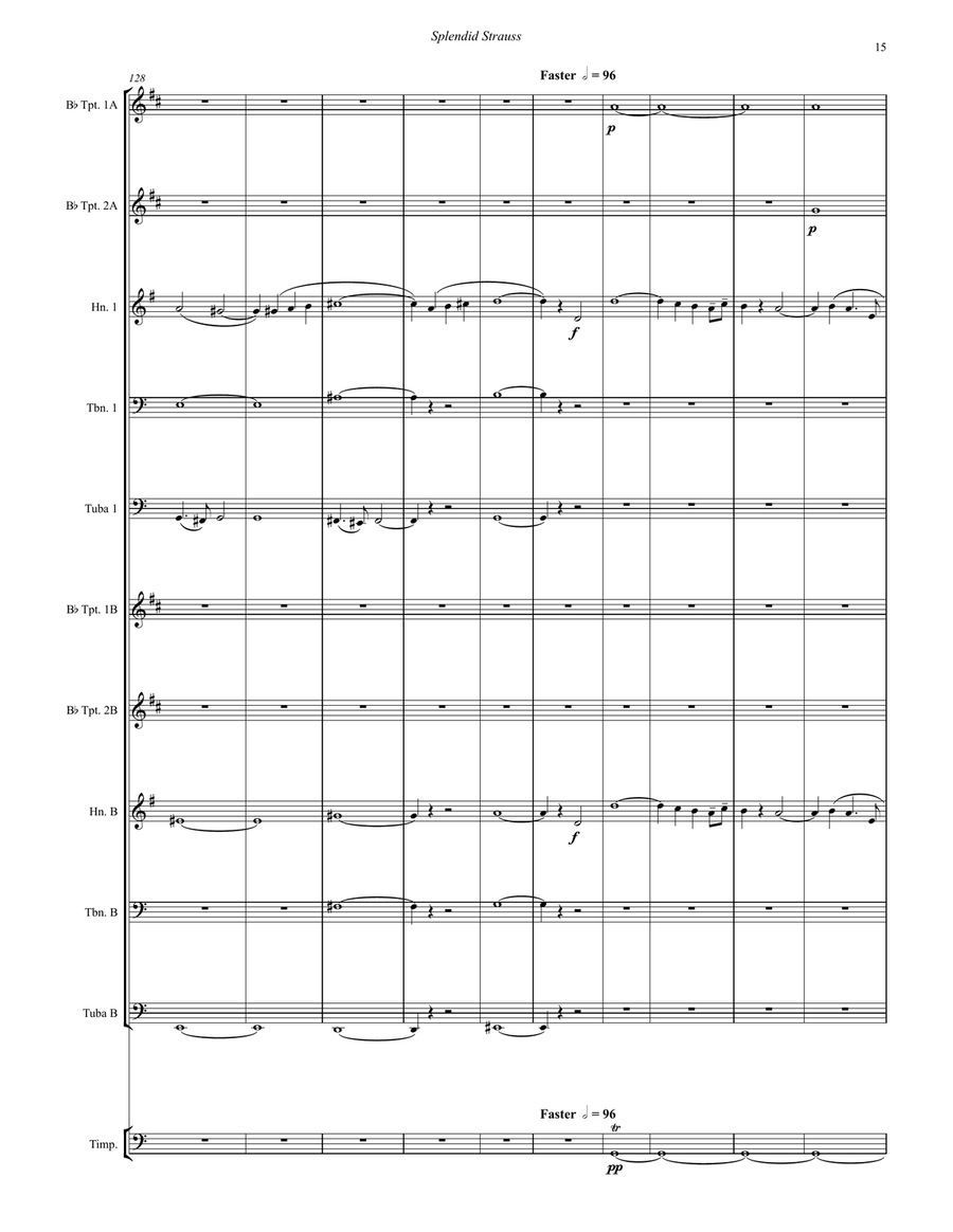 Splendid Strauss for 10-part Brass Ensemble & Timpani Percussion scores gallery preview page 7