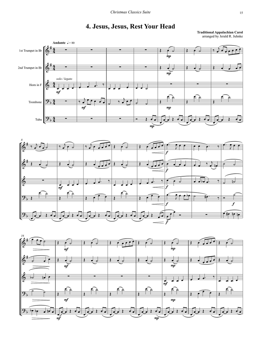 Christmas Classics Suite for Brass Quintet Brass Quintet scores gallery preview page 6