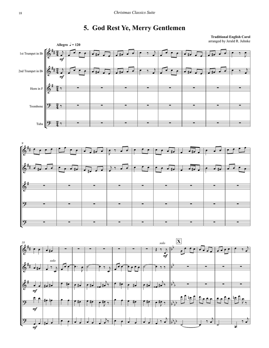 Christmas Classics Suite for Brass Quintet Brass Quintet scores gallery preview page 7