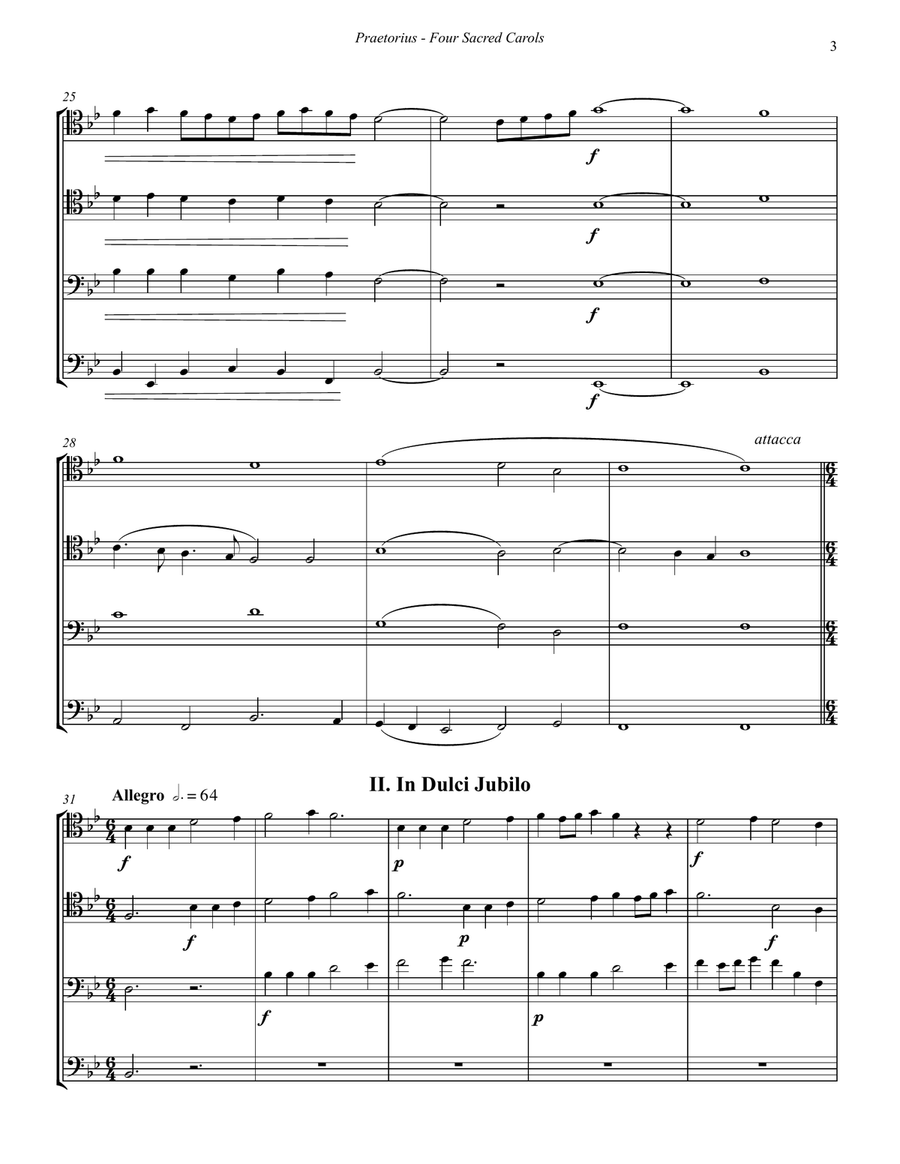 Four Sacred Carols for Trombone Quartet Trombone Quartet scores gallery preview page 3