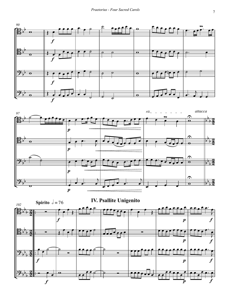 Four Sacred Carols for Trombone Quartet Trombone Quartet scores gallery preview page 5