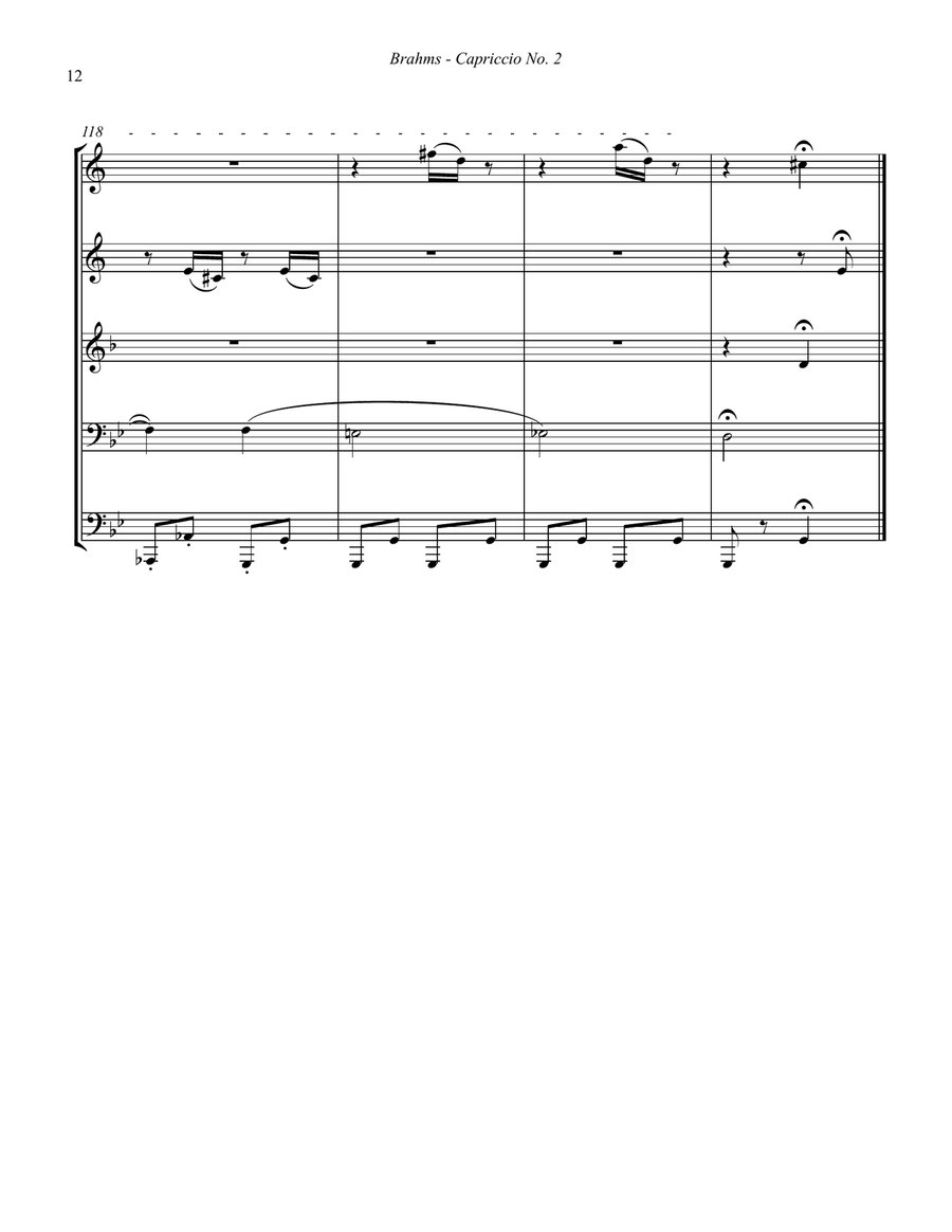 Capriccio No. 2 from Klavierstuücke op. 76 for Brass Quintet Brass Quintet scores gallery preview page 4