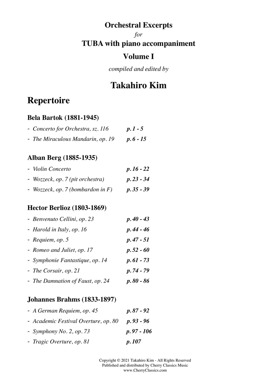 Orchestral Excerpts for Tuba with Piano accompaniment, Volume I Tuba scores gallery preview page 4