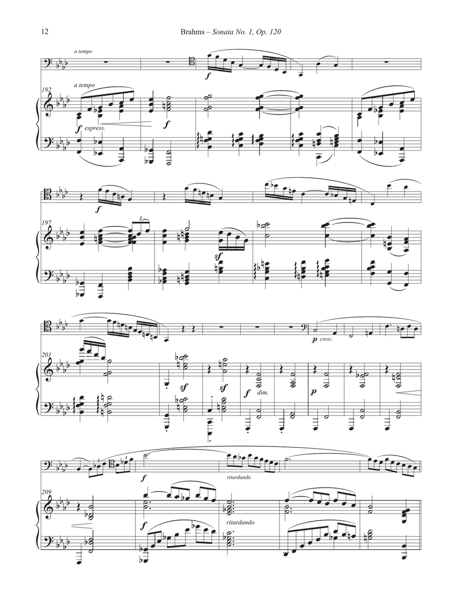 Sonata No 1, Op. 120 for Trombone and Piano Piano Accompaniment scores gallery preview page 3
