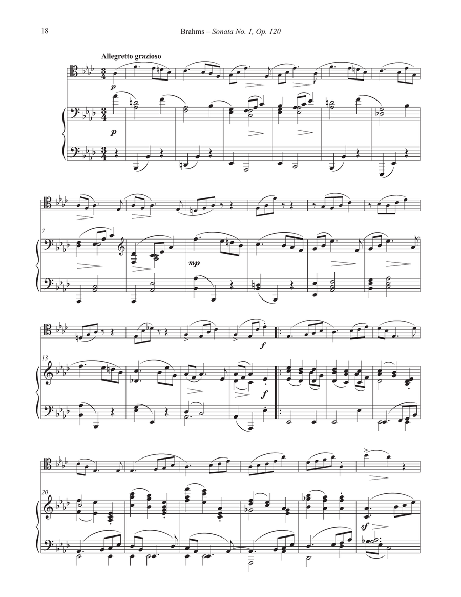 Sonata No 1, Op. 120 for Trombone and Piano Piano Accompaniment scores gallery preview page 5