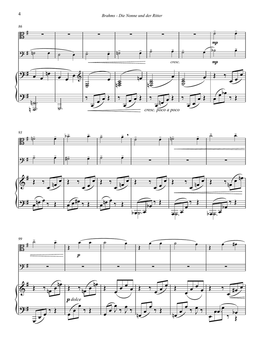 Die Nonne und der Ritter, Op. 28, No. 1 for Alto & Tenor Trombone with Piano accompaniment Trombone Duet scores gallery preview page 3