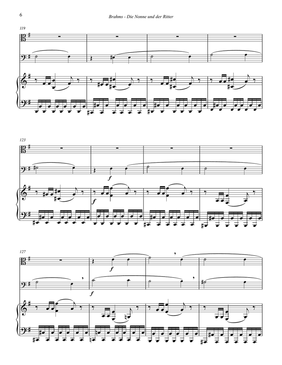 Die Nonne und der Ritter, Op. 28, No. 1 for Alto & Tenor Trombone with Piano accompaniment Trombone Duet scores gallery preview page 4