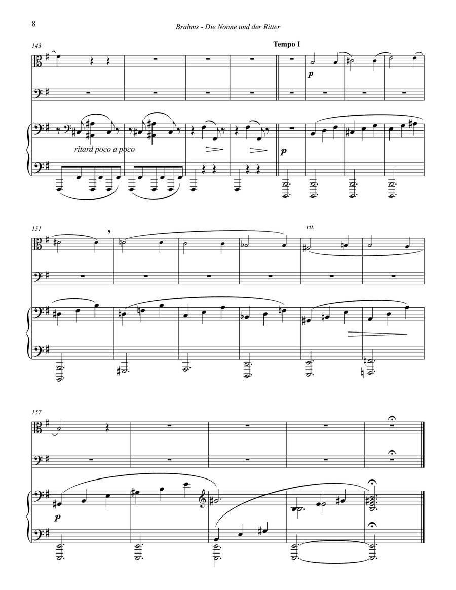 Die Nonne und der Ritter, Op. 28, No. 1 for Alto & Tenor Trombone with Piano accompaniment Trombone Duet scores gallery preview page 5