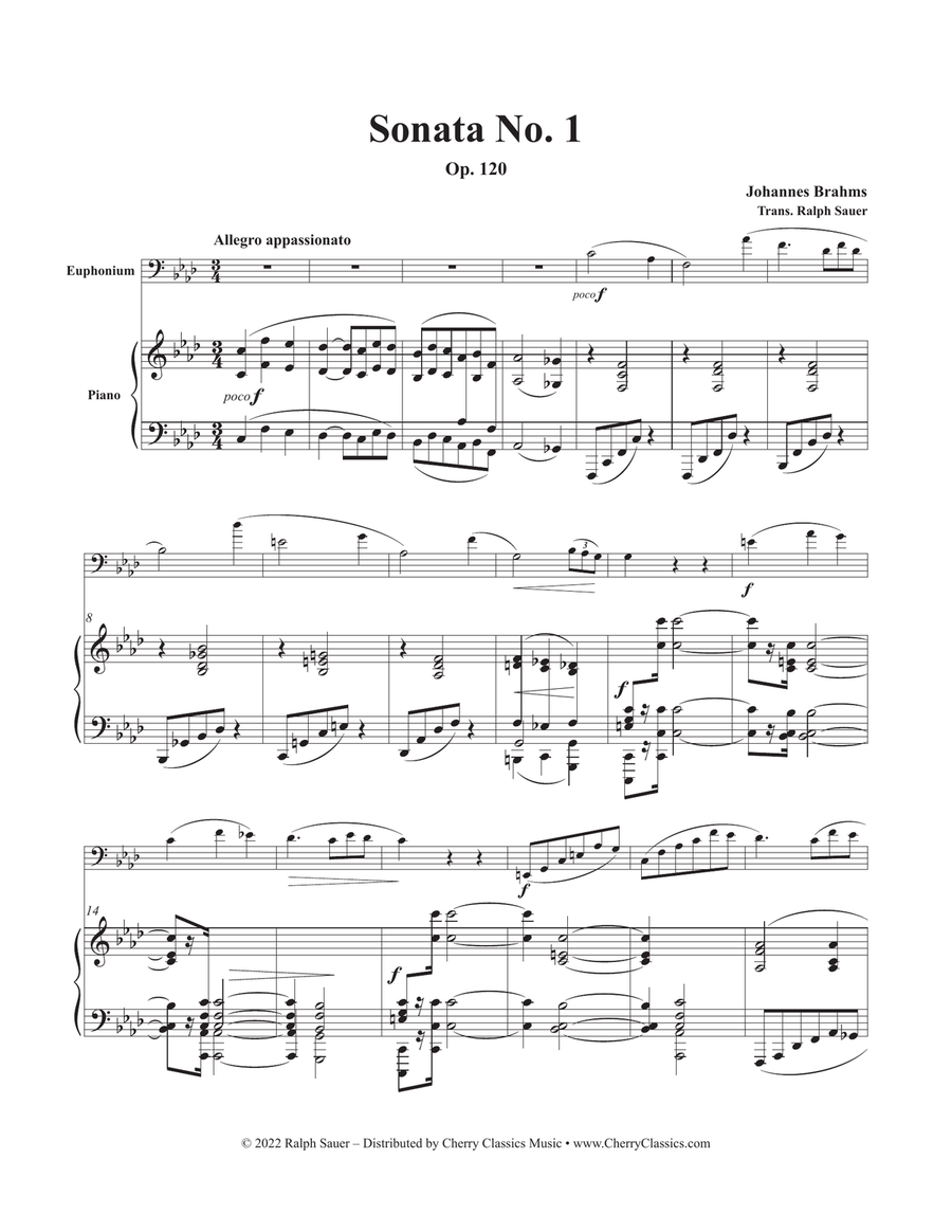 Sonata No. 1, Op. 120 for Euphonium and Piano Euphonium scores gallery preview page 2